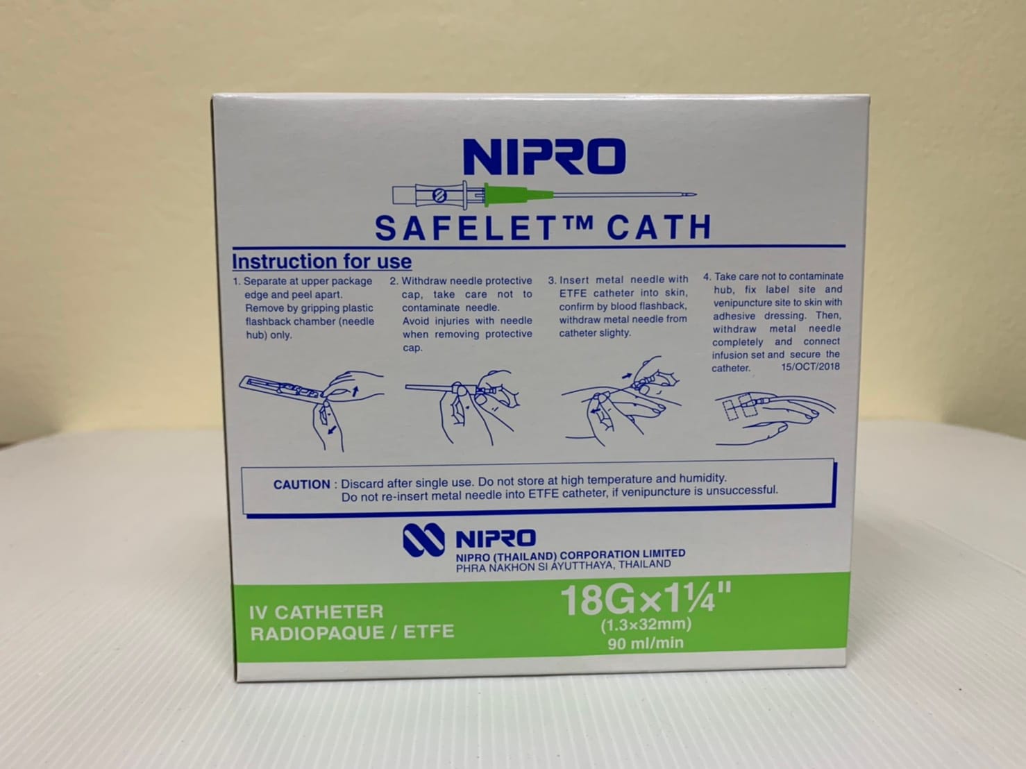 (ขายยกลัง 40 กล่องๆละ 490.) NIPRO IV. CATHETER 18×1 1/4″ (50 ชิ้น